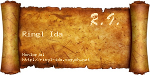 Ringl Ida névjegykártya